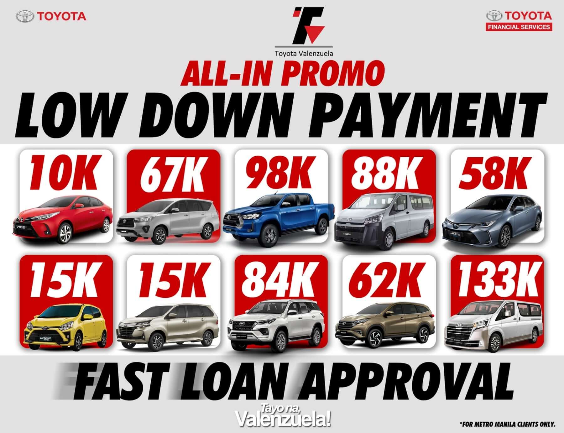 AllIn Promo Low Down Payment Toyota Valenzuela